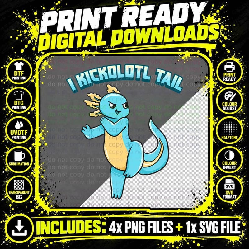 Funny Axolotl Kung Fu T-Shirt, Martial Arts Karate Png SVG Digital Bundle