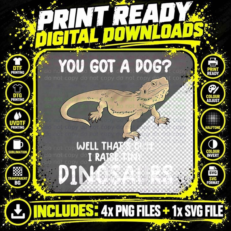 Funny Bearded Dragon T-Shirt, Pet Lover Apparel Png SVG Digital Bundle