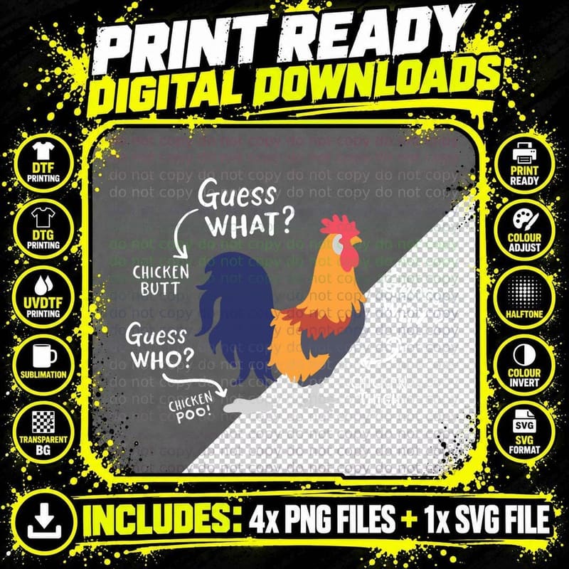 Funny Chicken Joke T-Shirt, Farm Humor Design Png SVG Digital Bundle