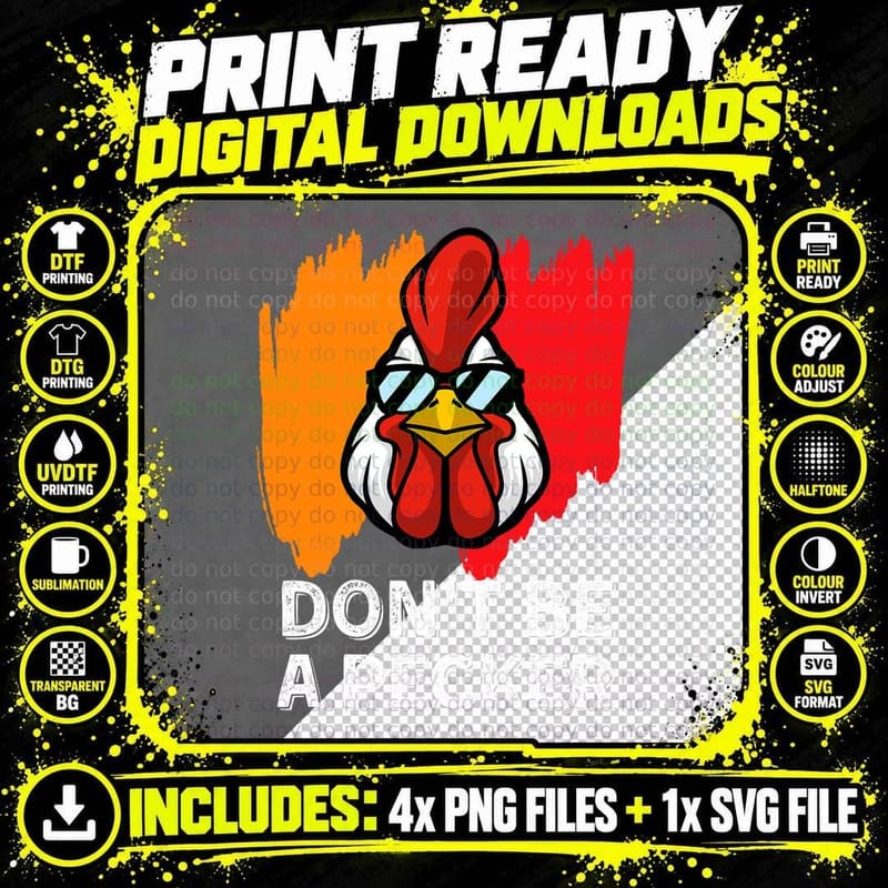Funny Chicken Meme T-Shirt, Retro Pun Style Png SVG Digital Bundle