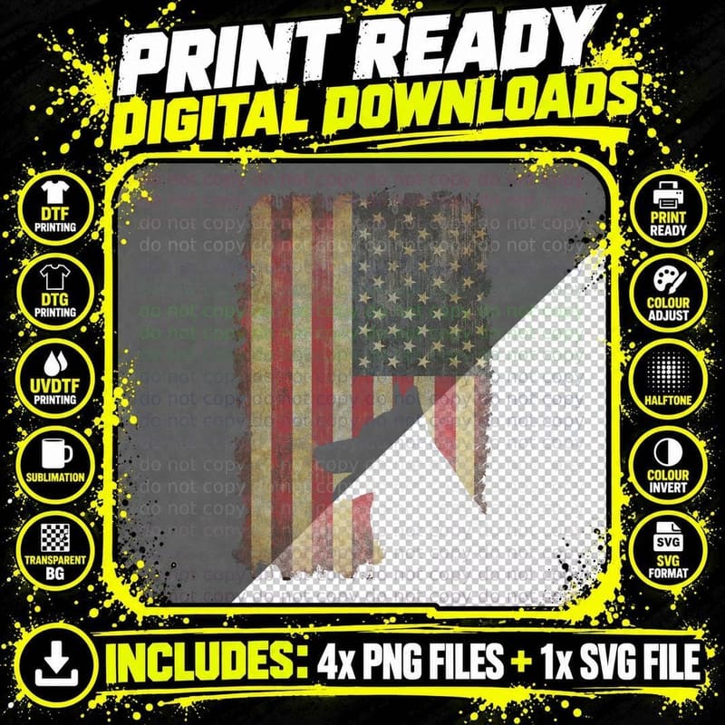 German Shepherd American US Flag Funny Dog Owner T-Shirt Png SVG Digital Bundle