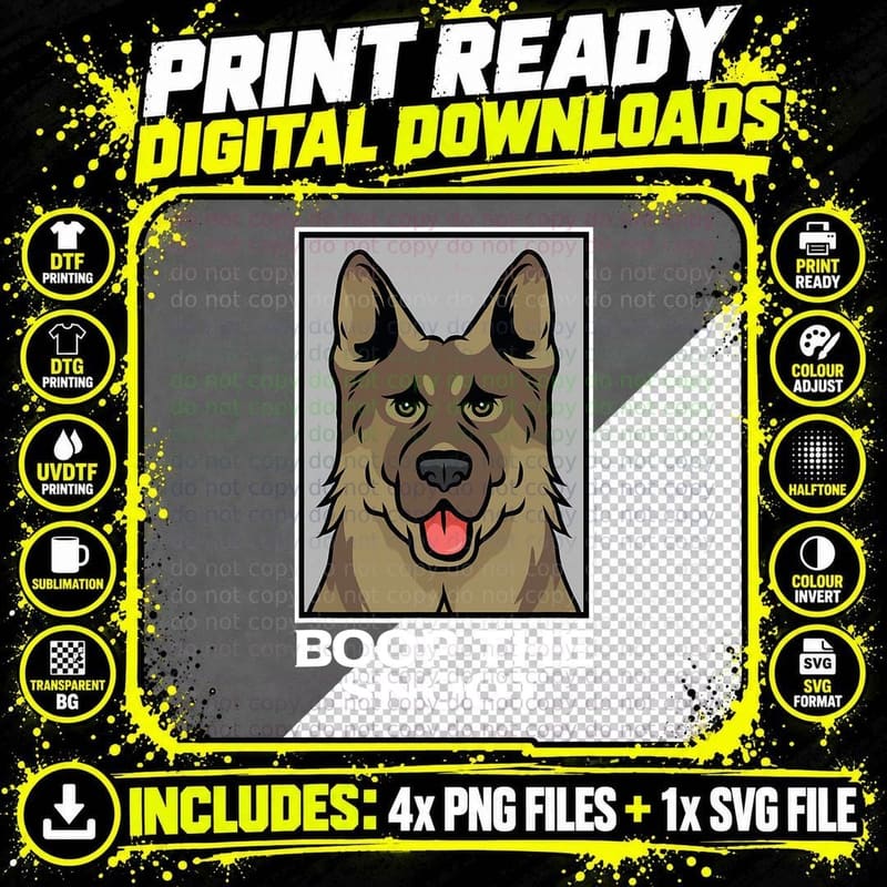 German Shepherd Boop the Snoot Meme Puns Guard Dog GSD Png SVG Digital Bundle