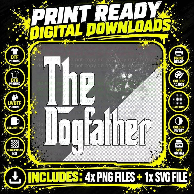 German Shepherd Dog Dad Dogfather Dogs Daddy Father Png SVG Digital Bundle