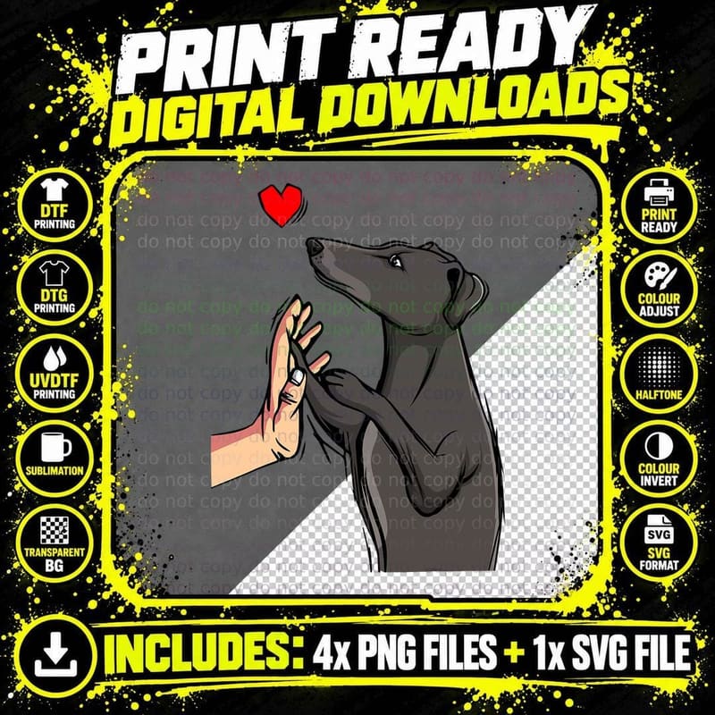 Greyhound Dog Women Girls T-Shirt, Animal Lover Apparel Png SVG Digital Bundle