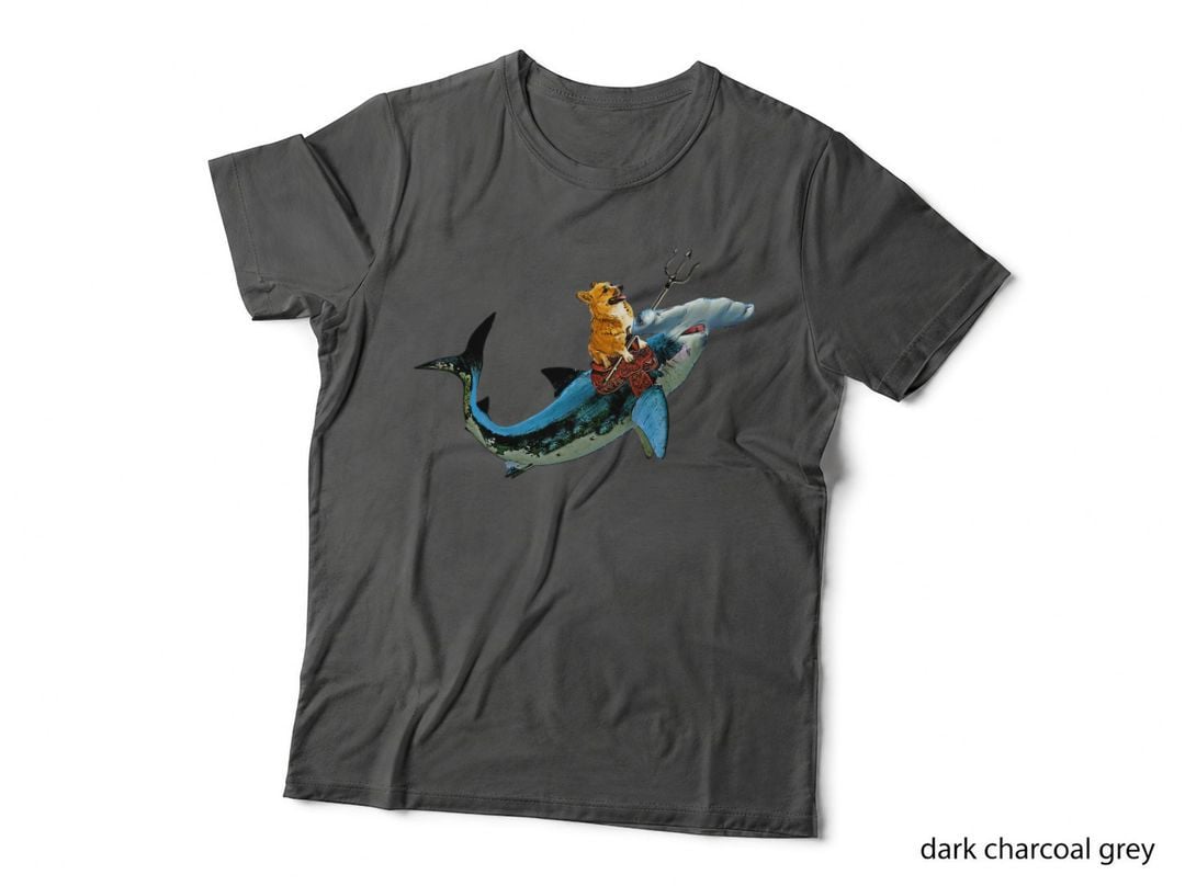 Hammerhead Shark Corgi T-Shirt, Quirky Animal Mashup, Pet Lover Apparel