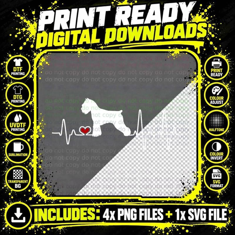Heartbeat Dog Silhouette T-Shirt, Animal Lovers Apparel Png SVG Digital Bundle