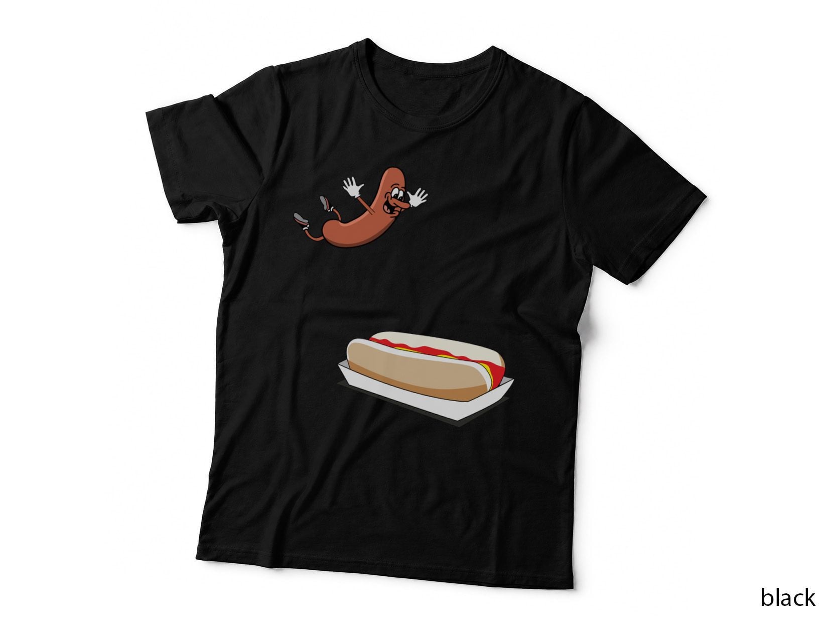 Hot Dog Diving into a Hotdog Bun T-Shirt