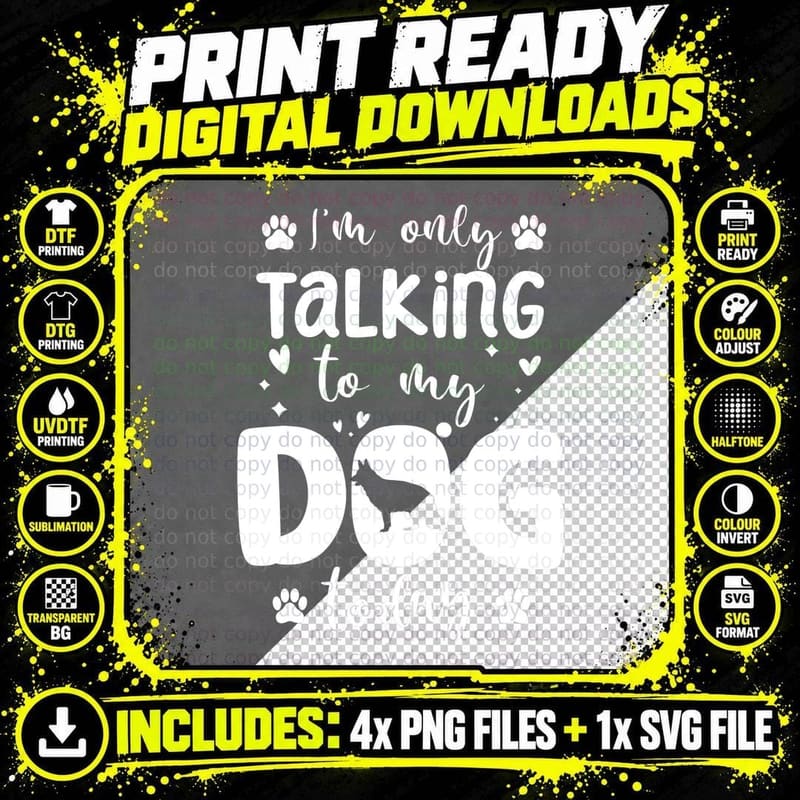 I'm Only Talking to My Dog Today German Shepherd Dad Mom Png SVG Digital Bundle