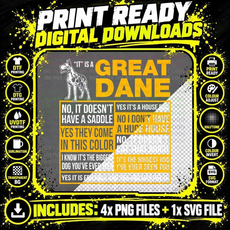 It Is a Great Dane Funny Dog Lover T-Shirt Png SVG Digital Bundle