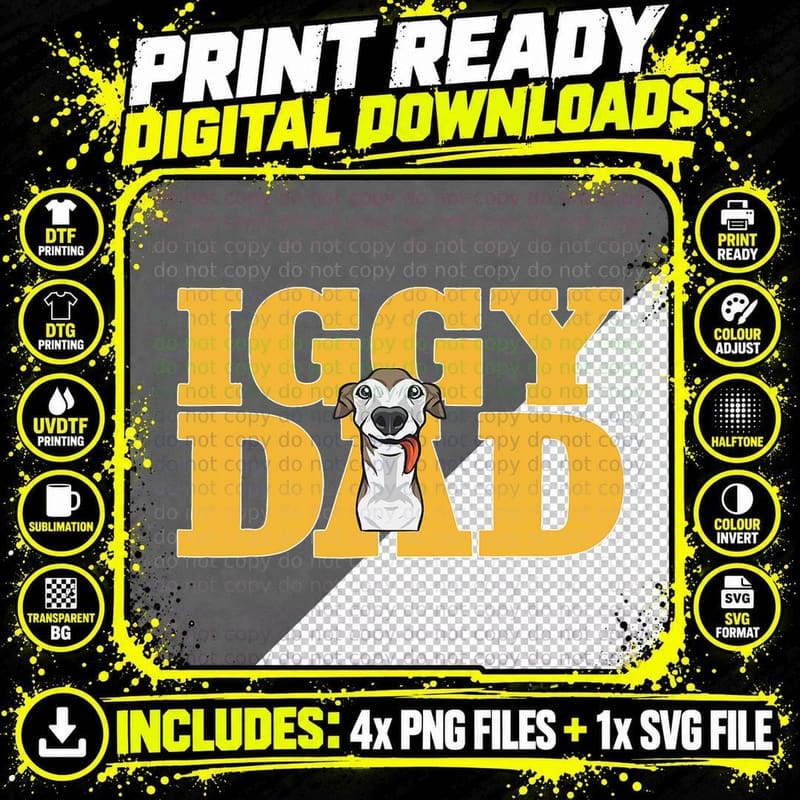 Italian Greyhound Dad T-Shirt, Pet Lover Apparel Png SVG Digital Bundle