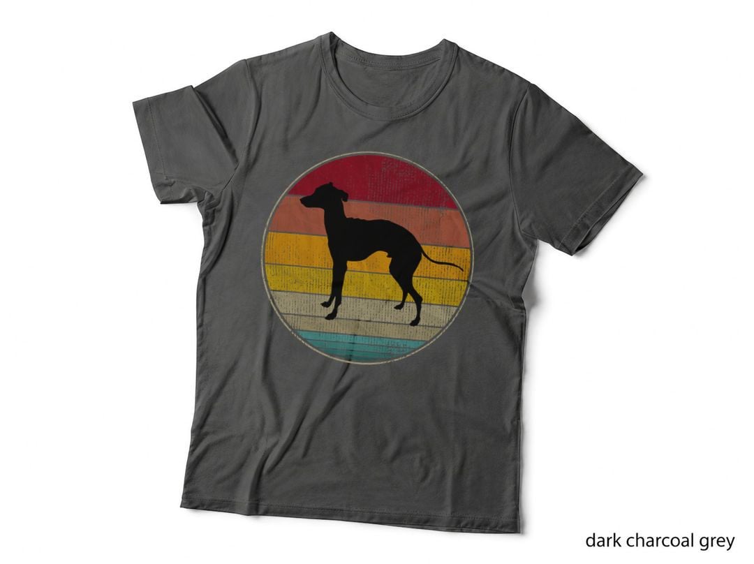 Italian Greyhound Dog Silhouette T-Shirt, Vintage Retro Print