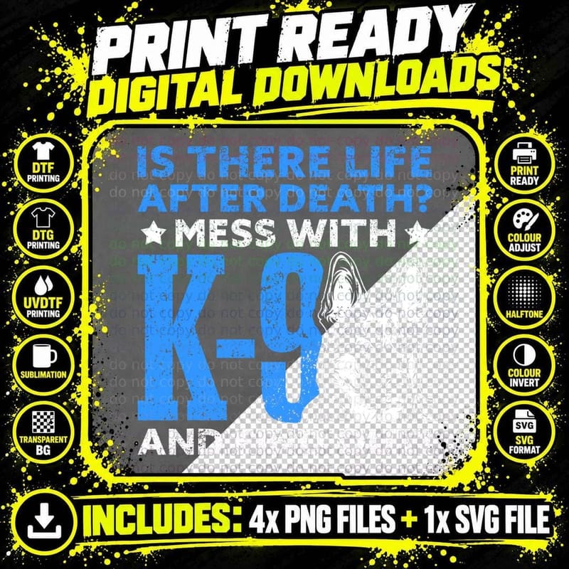 K9 Dog Handler Canine Unit T-Shirt, Police Officer Style Png SVG Digital Bundle