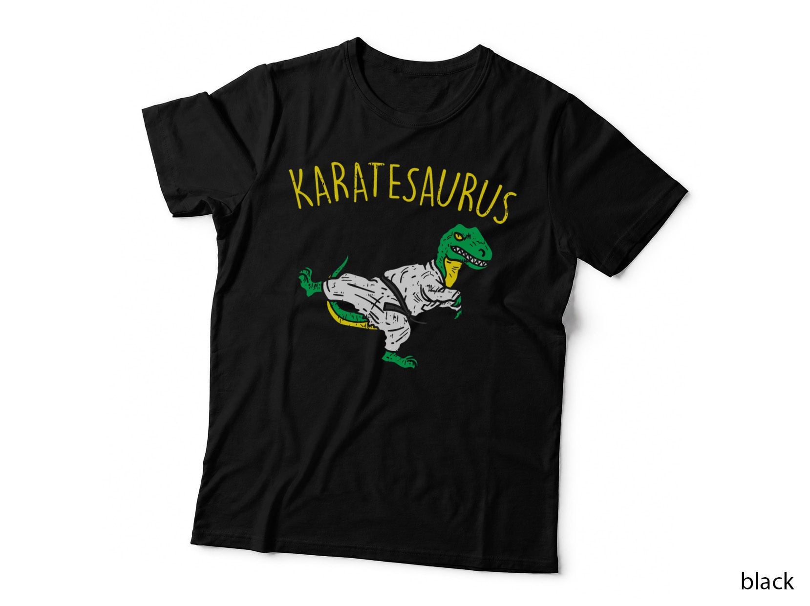 Karatesaurus T-Shirt, Martial Arts Humor, Funny Dinosaur Gift