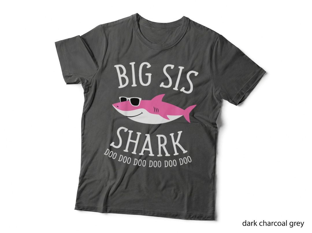 Kids Big Sis Shark Funny Big Sister T-Shirt