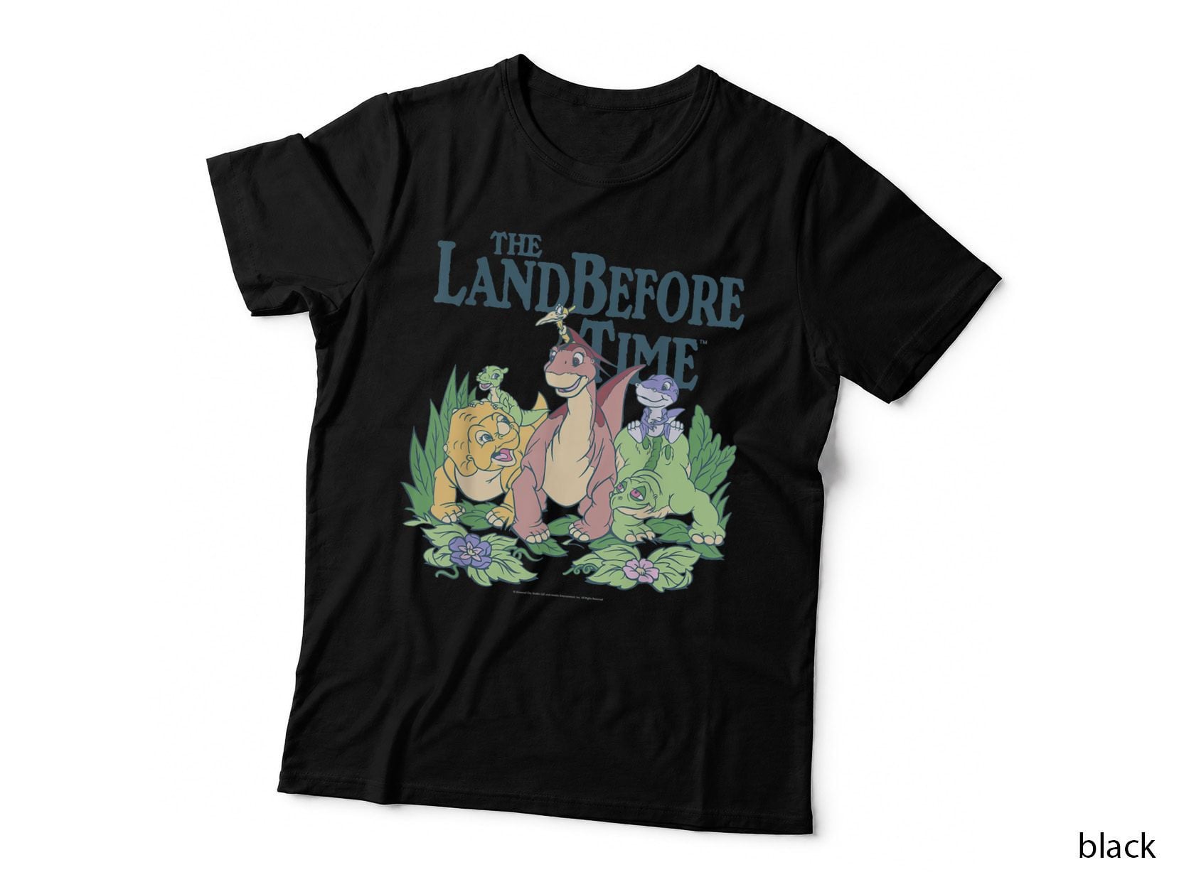 Land Before Time T-Shirt, Pastel Dinosaur Friends Group, Retro Cartoon