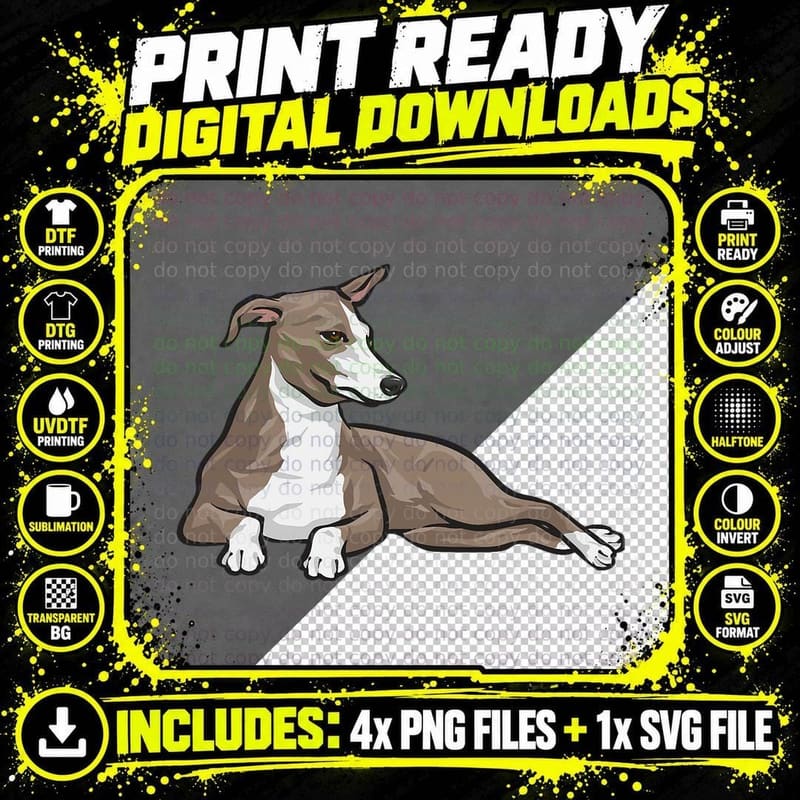 Laying Italian Greyhound Dog T-Shirt, Pet Lover Apparel Png SVG Digital Bundle