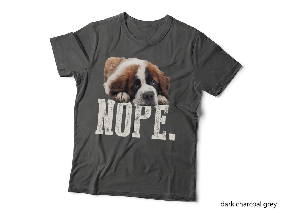 Lazy St Bernard T-Shirt, Pet Lover Apparel, Dog Lover Gift Tee