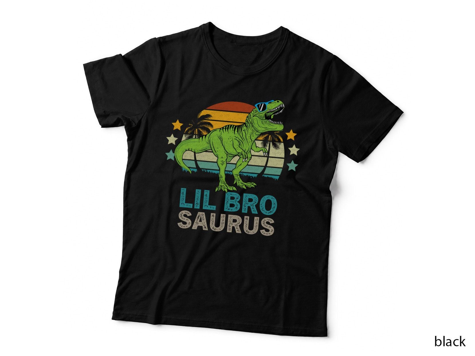Lil Brosaurus T-Rex Dinosaur T-Shirt, Retro Vintage Style, Brother Gift Idea