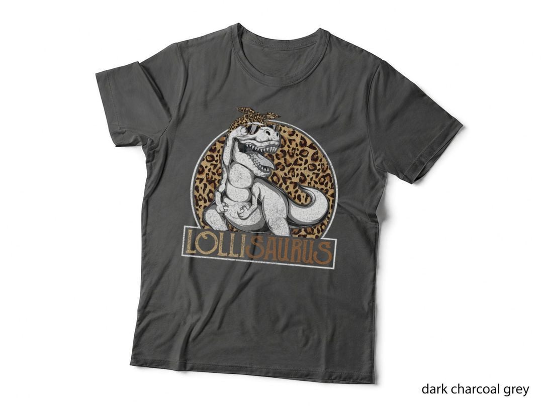 Lollisaurus Dinosaur Lolli Leopard T-Shirt, Animal Print Fashion