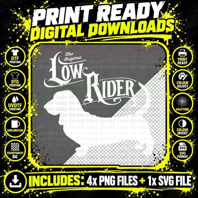 Low Rider Dachshund T-Shirt, Pet Lover Apparel Png SVG Digital Bundle