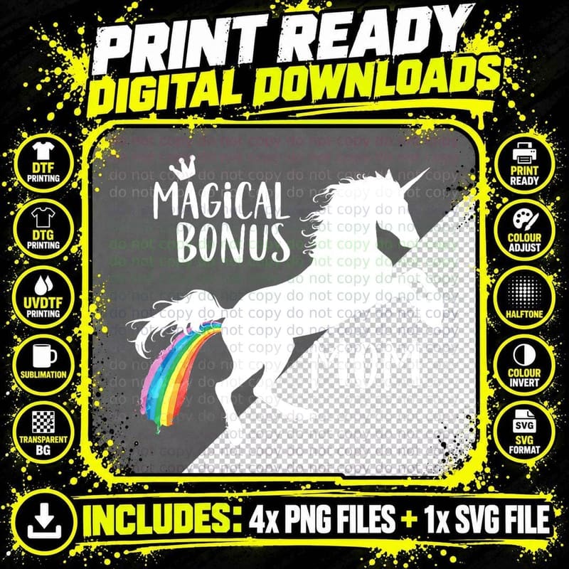 Magical Bonus Mom Unicorn Stepmother Best Stepmom Ever Png SVG Digital Bundle