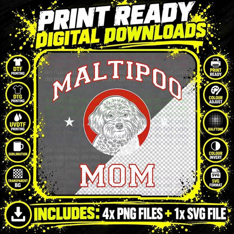Maltipoo Mom T-Shirt, Pet Lover Apparel Png SVG Digital Bundle