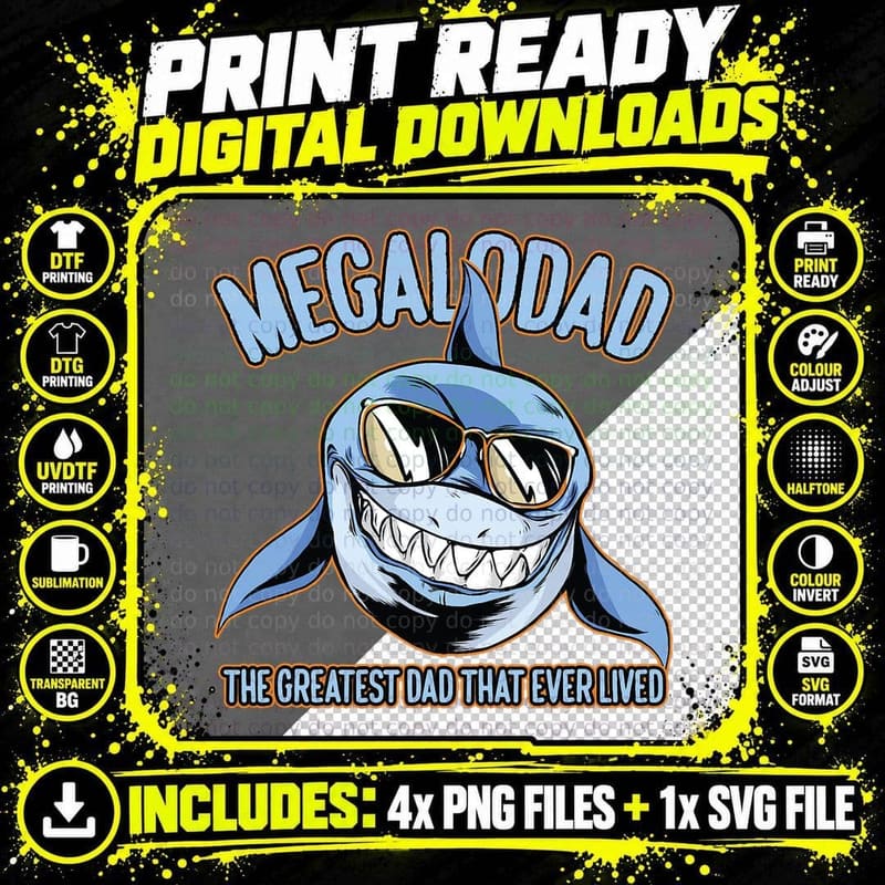 Megalodons Are My Spirit Animal T-Shirt Png SVG Digital Bundle