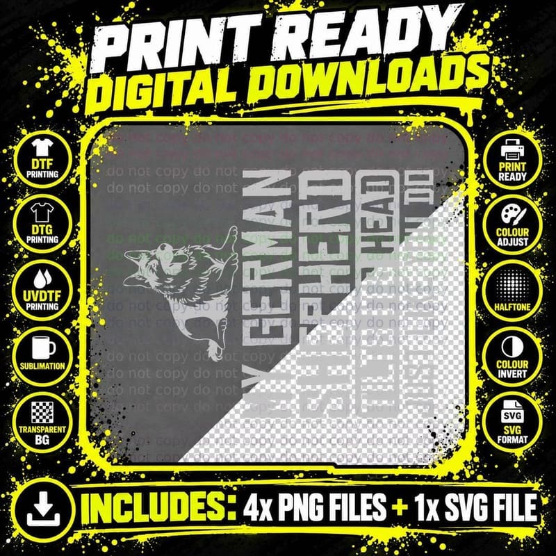 My German Shepherd Tilts Its Head Just Like You Do Fun Png SVG Digital Bundle
