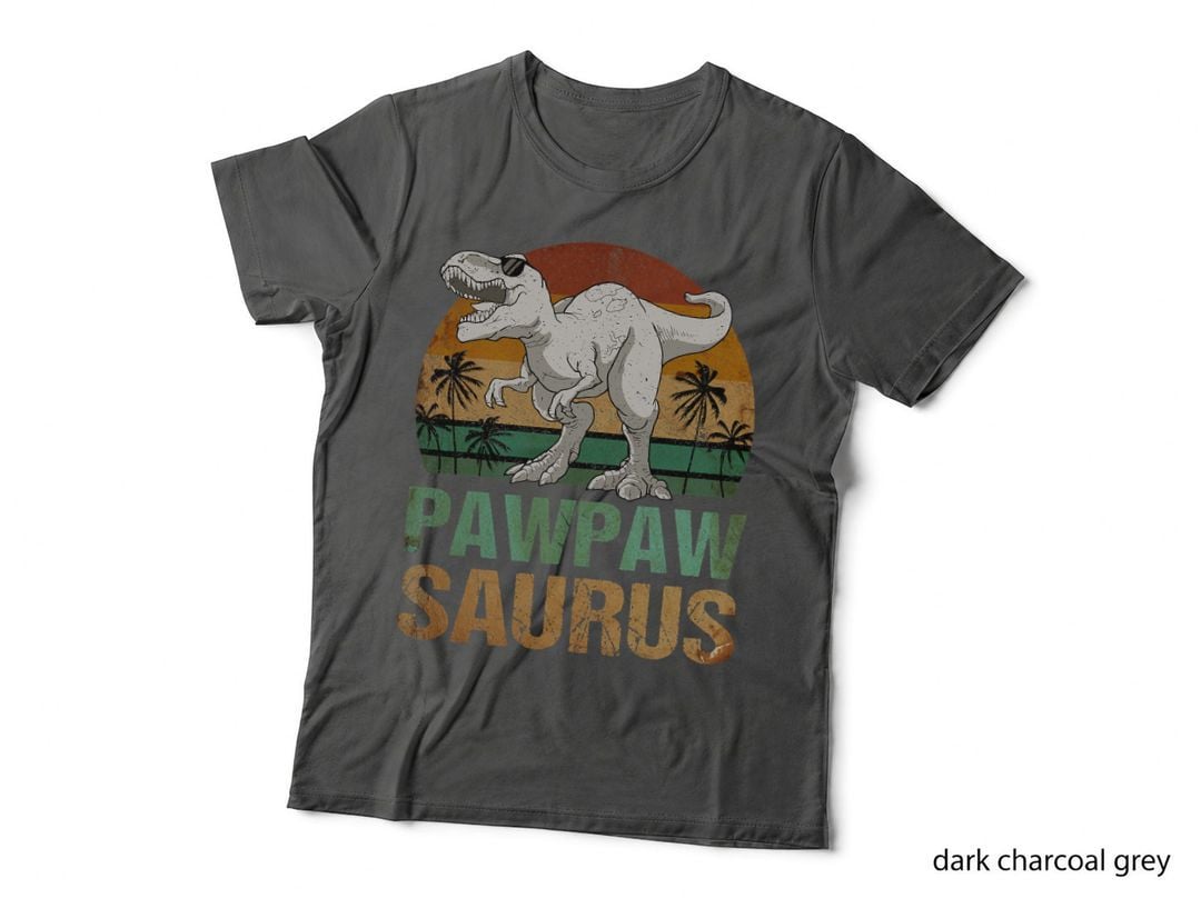 Pawpawsaurus T-Rex Dinosaur T-Shirt, Vintage Retro, Father's Day Gift