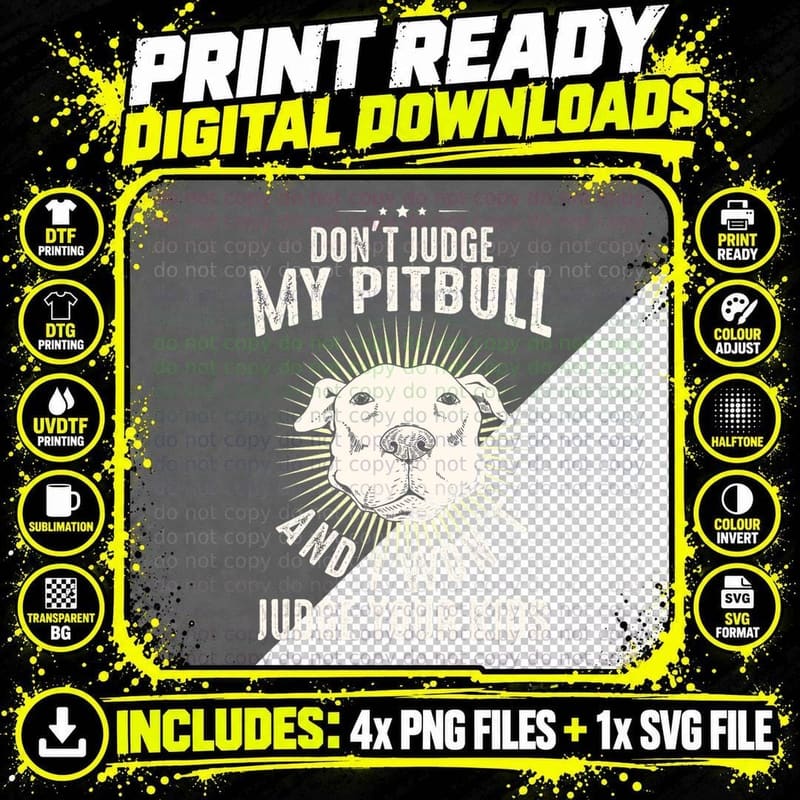 Pitbull Dog T-Shirt, Animal Rights Awareness Png SVG Digital Bundle