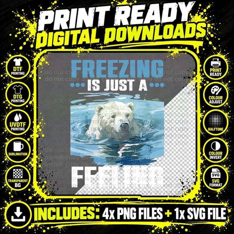Polar Bear Plunge Icy Water Polar Plunge T-Shirt Png SVG Digital Bundle