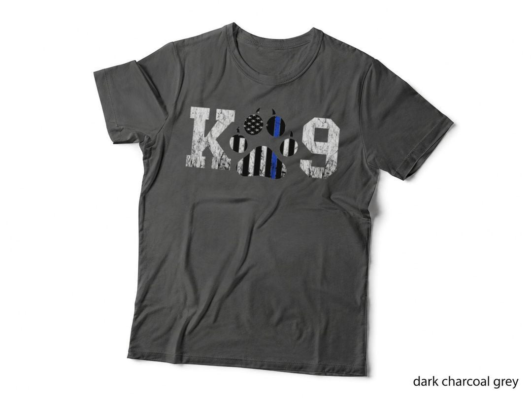Police Officer Thin Blue Line K9 Dog Paw T-Shirt, Patriotic Apparel