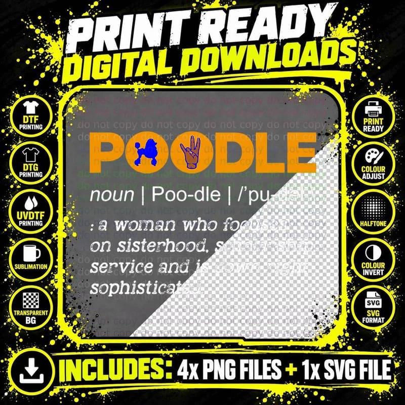 Poodles Shirt, Sgrho Sigma 1922 Poodle Dog Gamma Rho Png SVG Digital Bundle