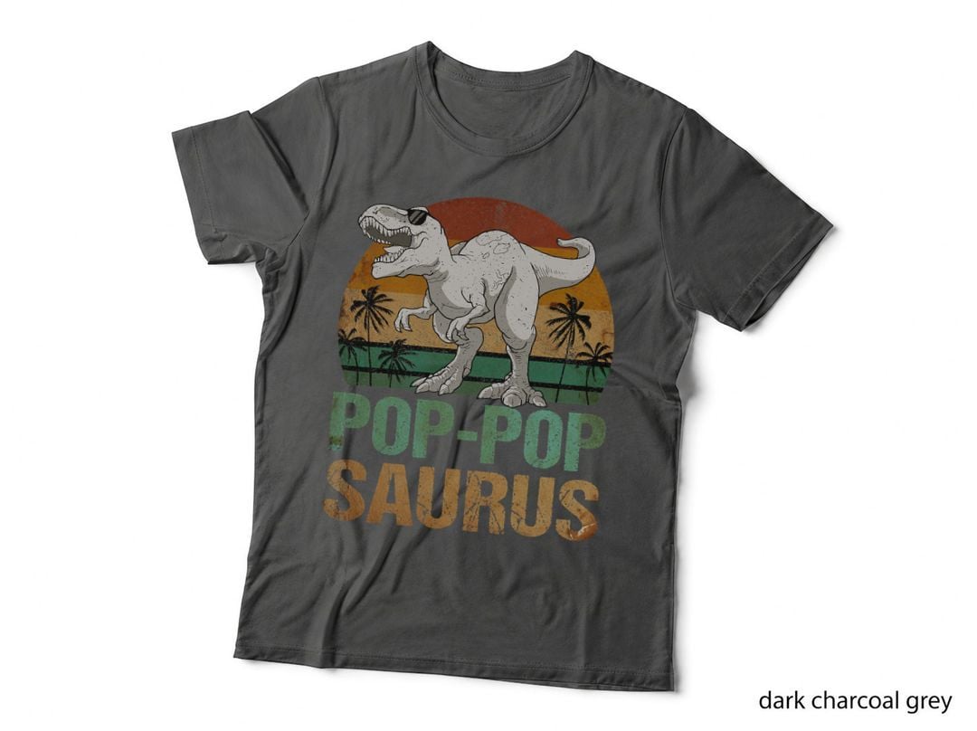 Pop-Pop Saurus T-Rex Dinosaur T-Shirt, Father's Day Gift, Dad Joke Apparel