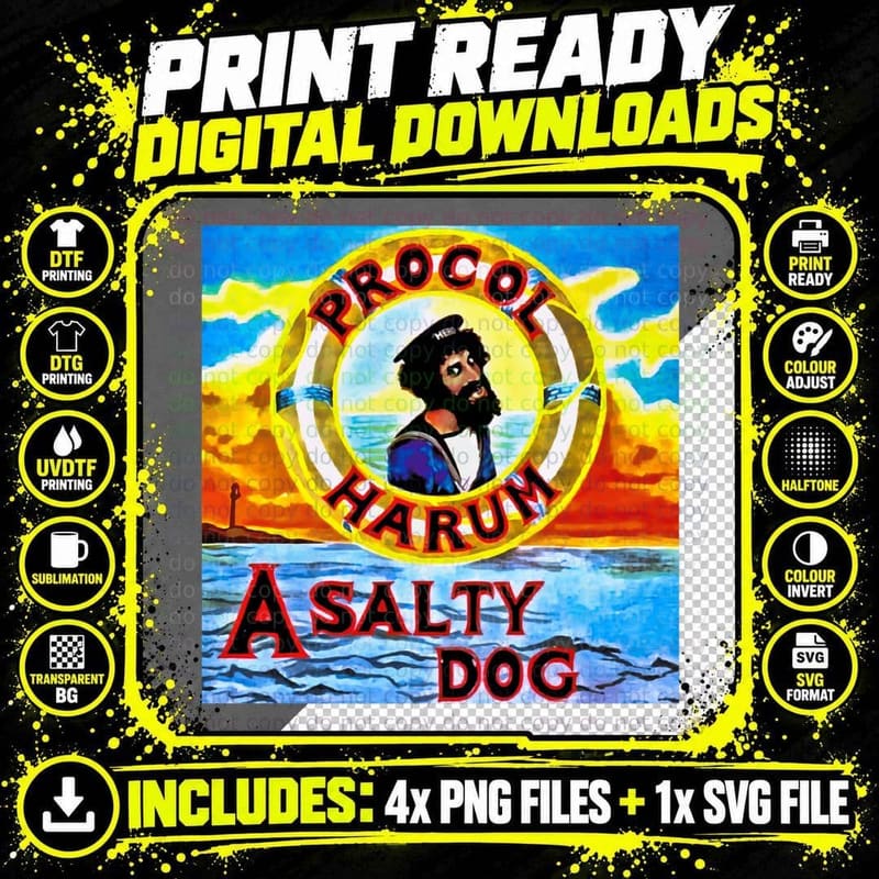 Procol Harum - a Salty Dog T-Shirt Png SVG Digital Bundle