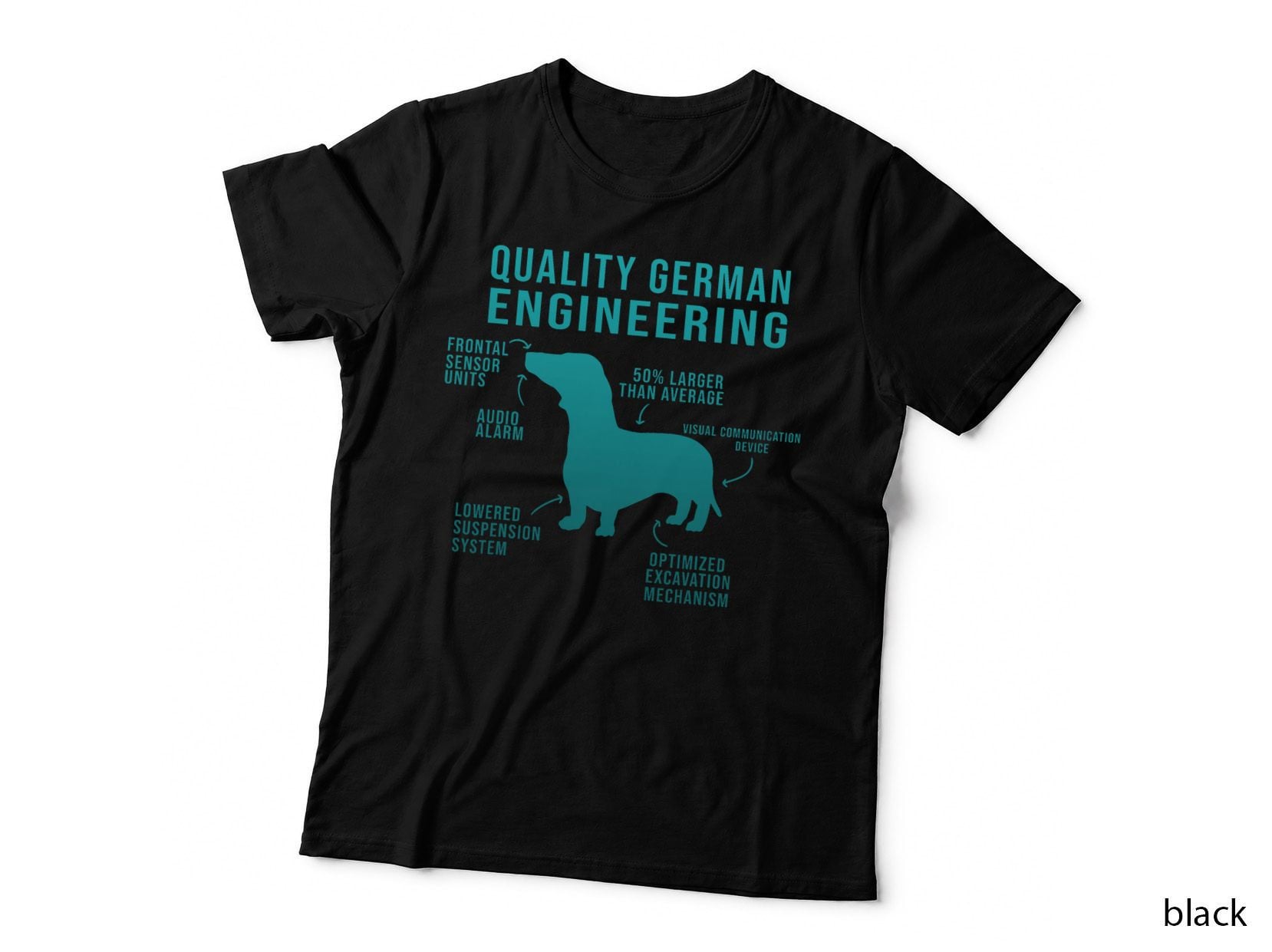 Quality German Engineering Dachshund Tee, Weiner Dog Diagram, Sausage