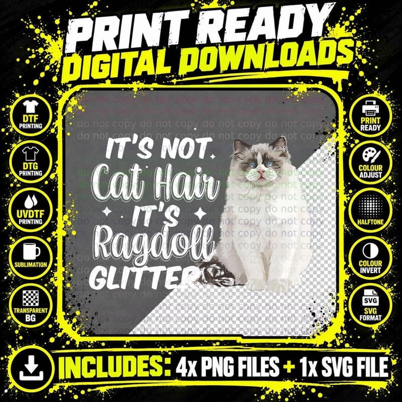 Ragdoll Cat Mom T-Shirt, Cat Lover Apparel Png SVG Digital Bundle