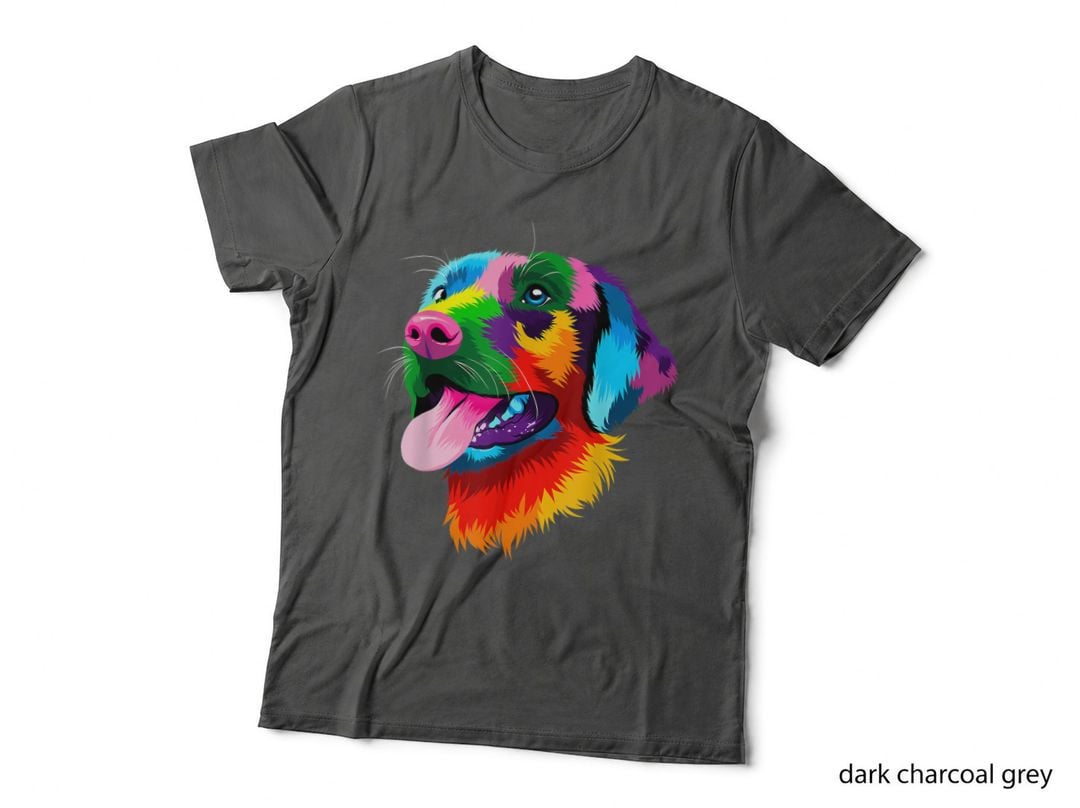 Rainbow Golden Retriever T-Shirt, Colorful Pet Design, Dog Lover Apparel