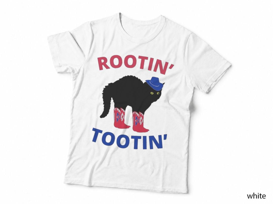 Rootin Tootin Cowboy Cat T-Shirt, Black Kitten in Boots and Hat, Western