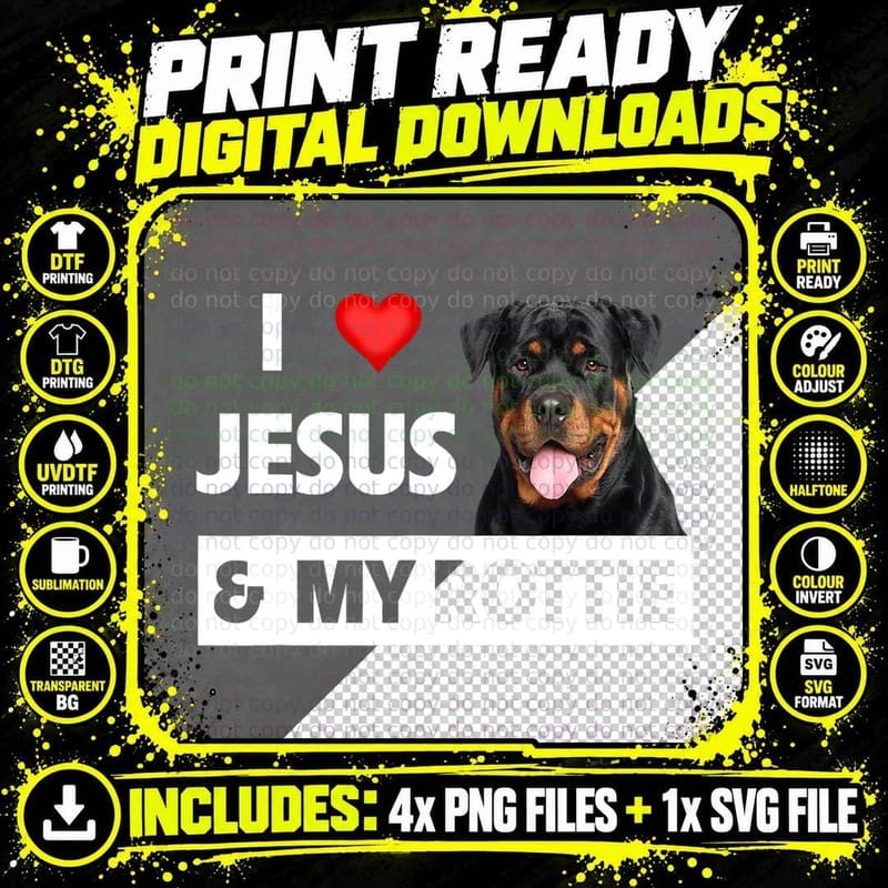 Rottweiler Dog Mom Dad Pet Parent T-Shirt Png SVG Digital Bundle