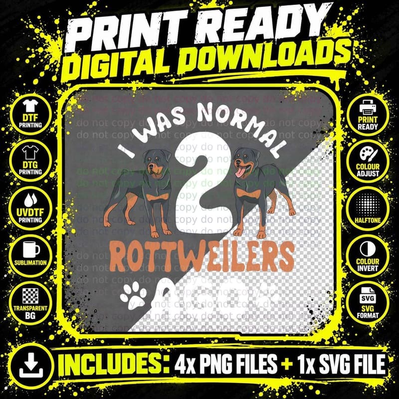Rottweiler Dog Owner Breeders T-Shirt, Pet Lover Apparel Png SVG Digital Bundle