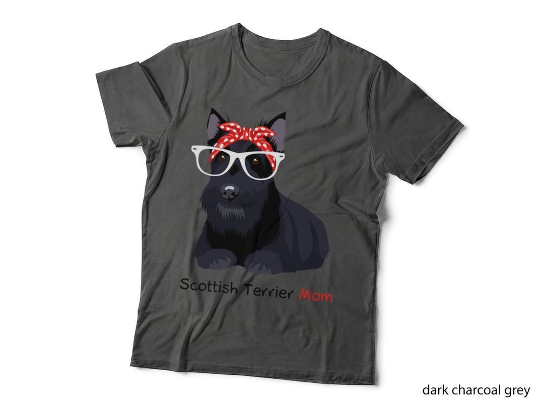 Scottie Dog with Glasses T-Shirt, Pet Lover Apparel, Dog Mom Style