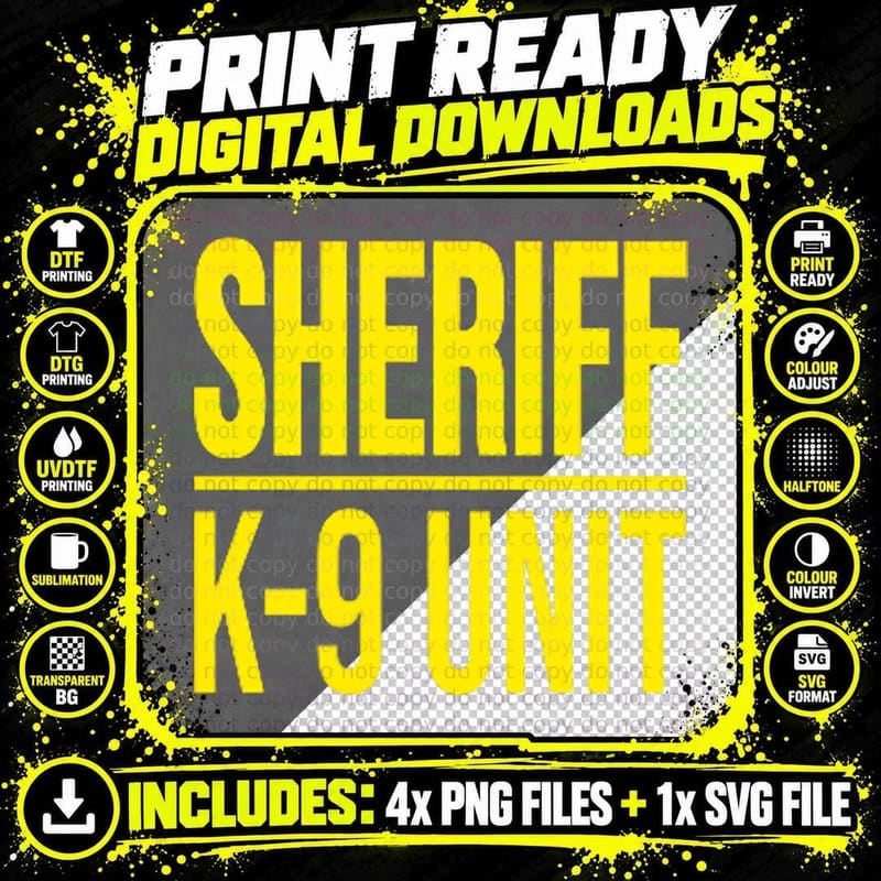 Sheriff K-9 Unit T-Shirt, Police Dog Unit Png SVG Digital Bundle