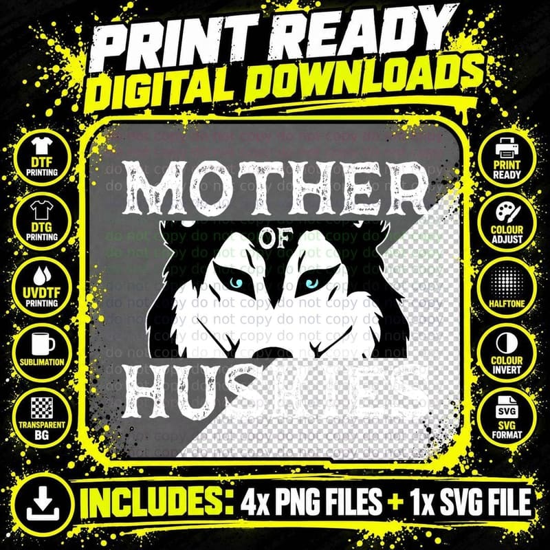 Siberian Husky Mom Fur Parent T-Shirt, Pet Lover Apparel Png SVG Digital Bundle