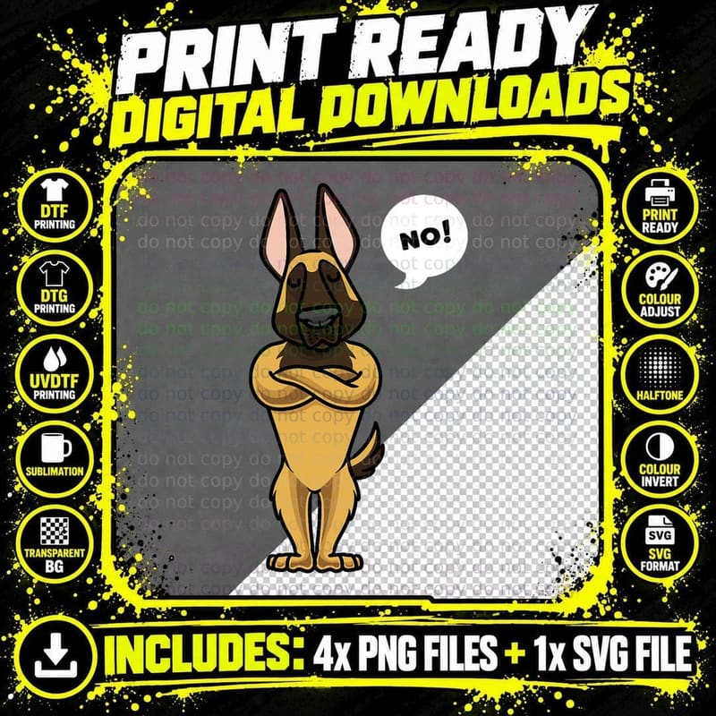 Stubborn Malinois Belgian Shepherd Dog Funny T-Shirt Png SVG Digital Bundle