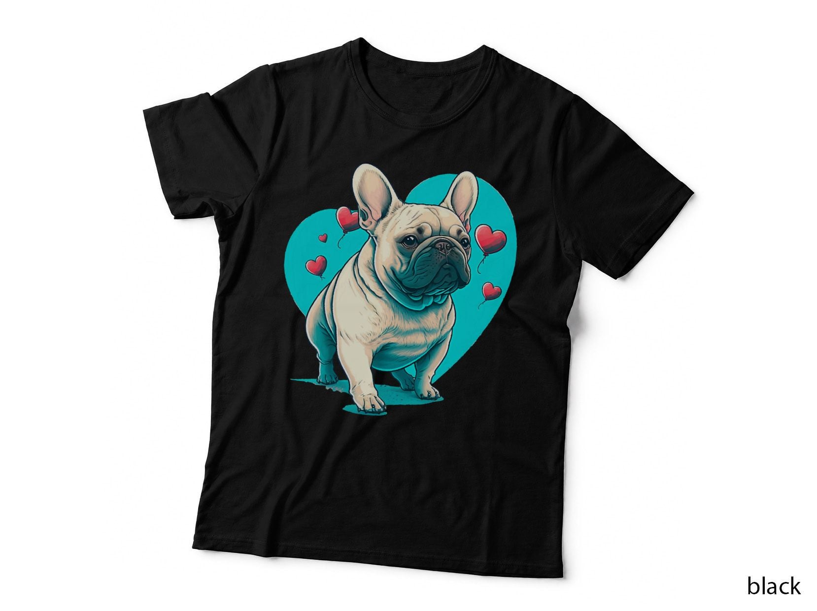 Valentines Day Frenchie French Bulldog Dog Hearts Artwork T-Shirt