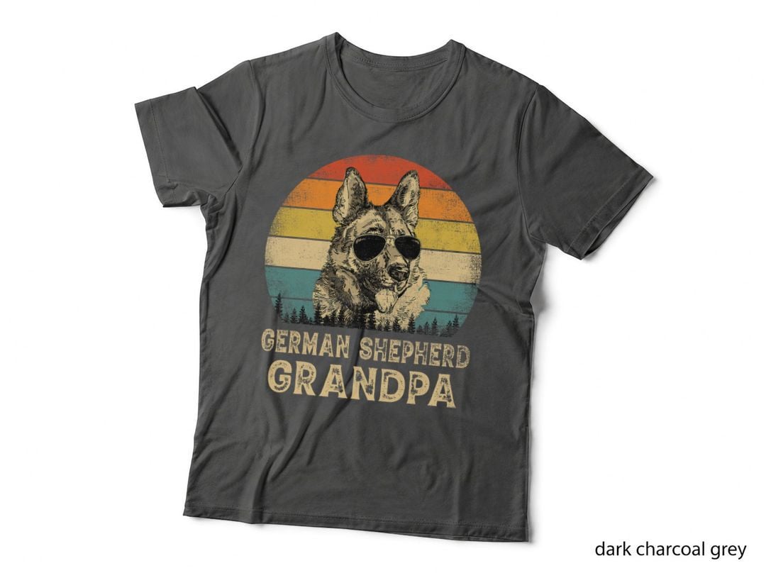 Vintage German Shepherd Grandpa Dog Lovers Father's Day T-Shirt
