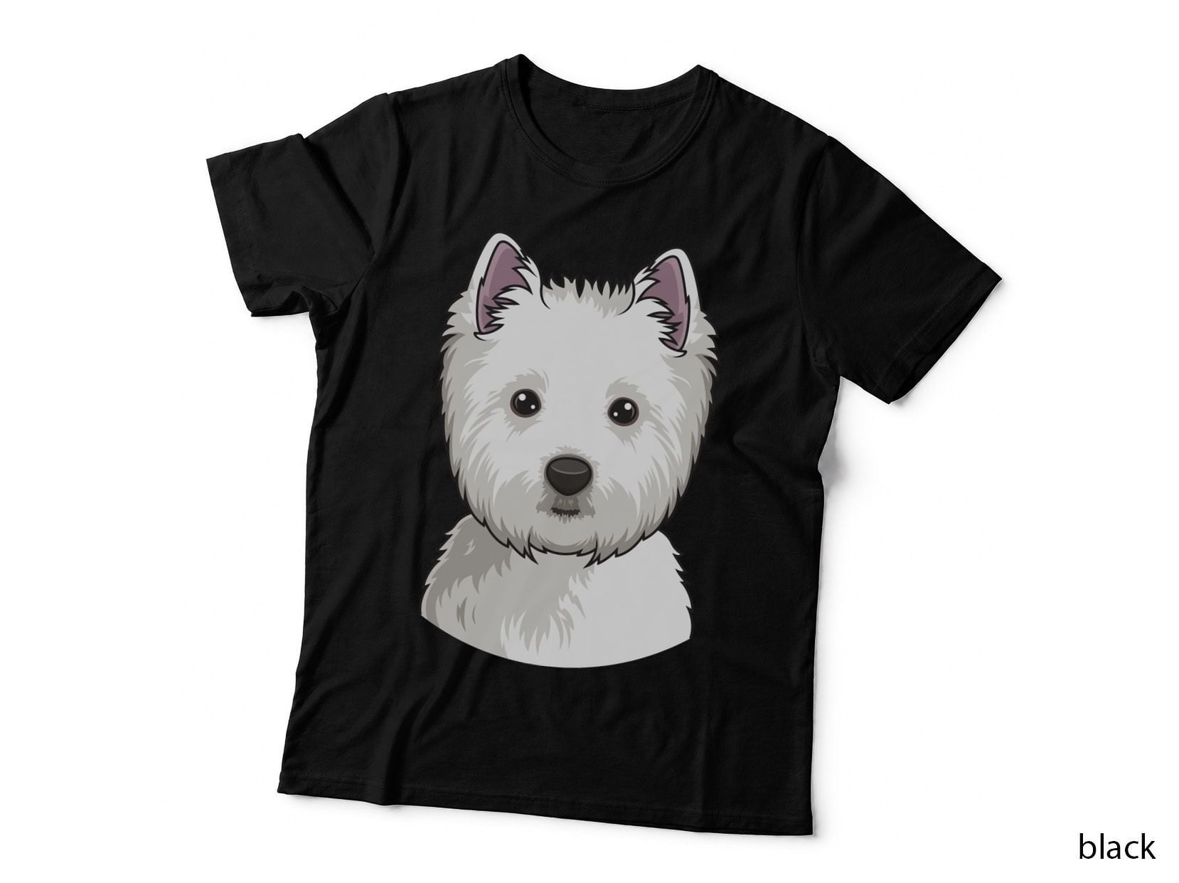 West Highland White Terrier Funny Dog Face Design Pullover Hoodie T-Shirt