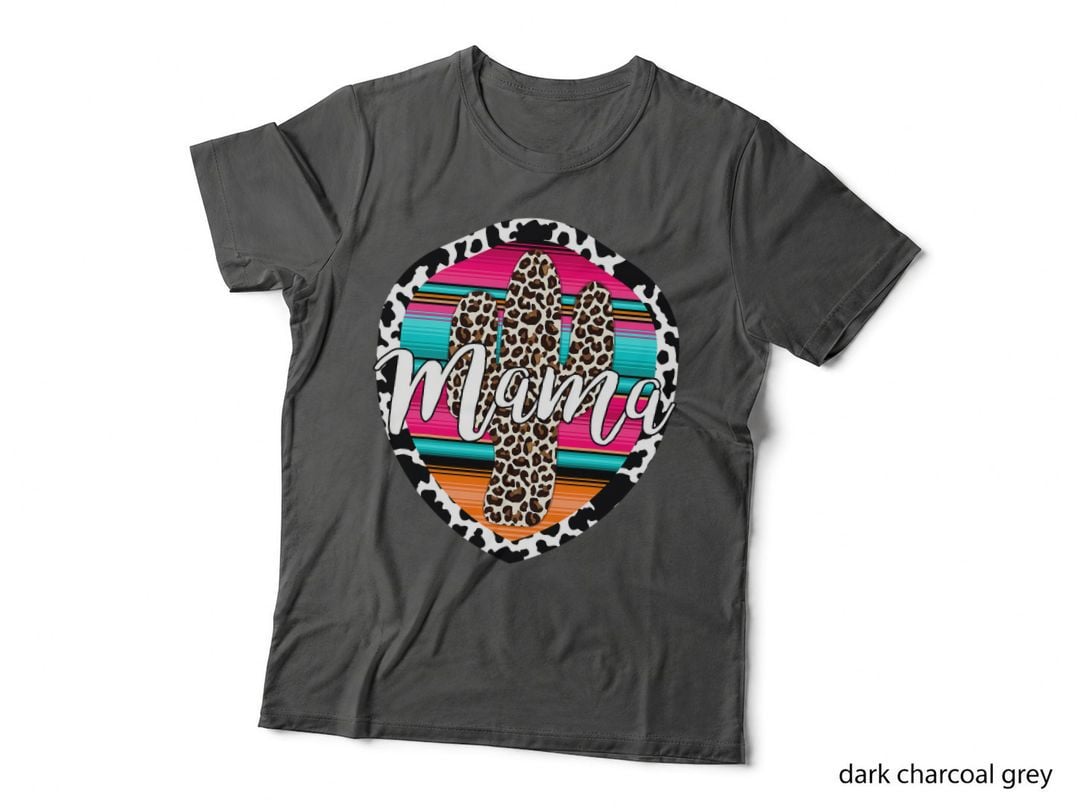 Western Cow Cactus Leopard Cheetha Serape Cowgirl Rodeo Mama T-Shirt