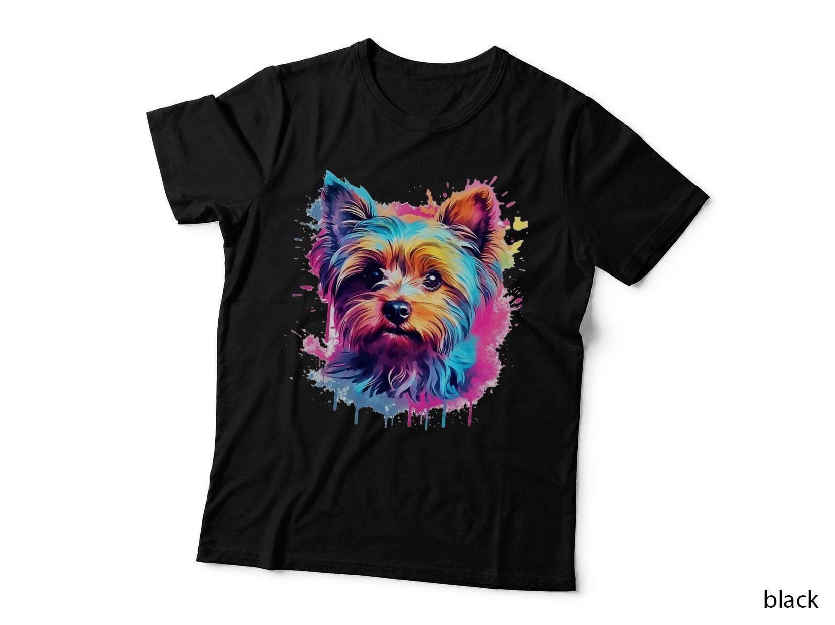Yorkshire Terrier Dog Lover Watercolor Vaporwave Yorkie T-Shirt